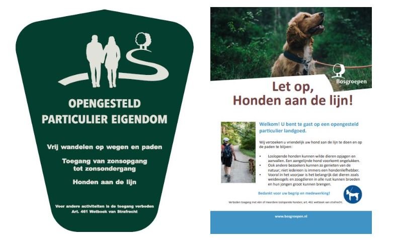 Voorbeeld van een openstellingsbord en poster