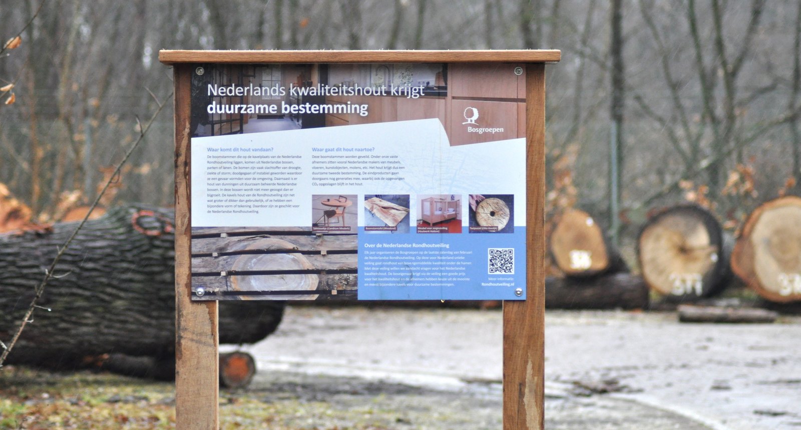 infobord kavelplaats rondhoutveiling