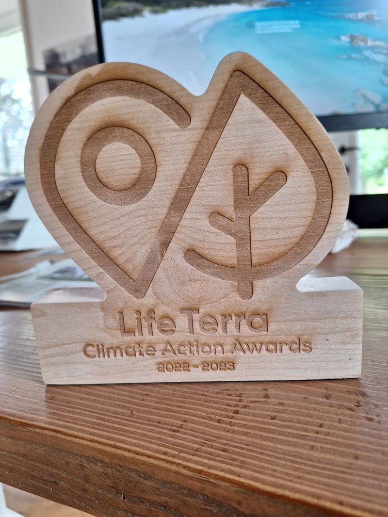 De Life Terra Climate Award van Gerard Koopmans (projectleider bij Bosgroep Midden Nederland)